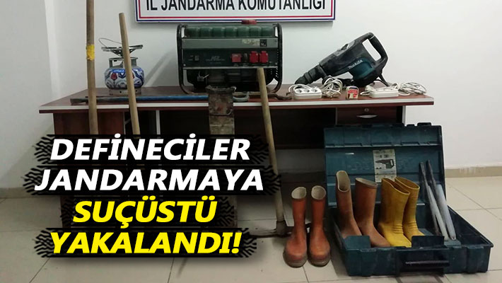 Defineciler jandarmaya suçüstü yakalandı!