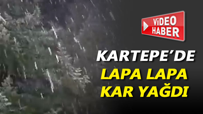 Kartepe'de lapa lapa kar yağdı