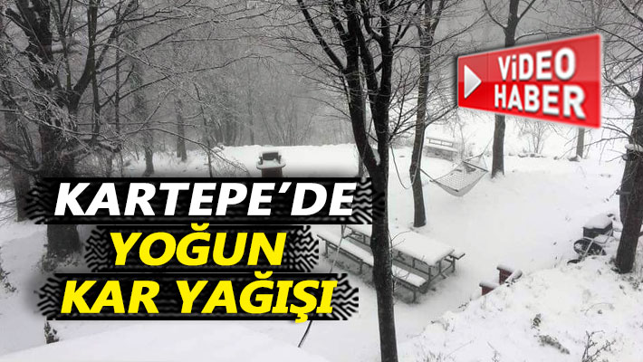 Kartepe'de yoğun kar yağışı