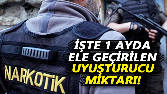 İşte 1 ayda ele geçirilen uyuşturucu miktarı