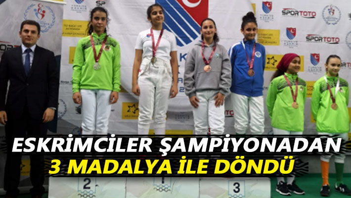 Eskrimciler şampiyonadan 3 madalya ile döndü