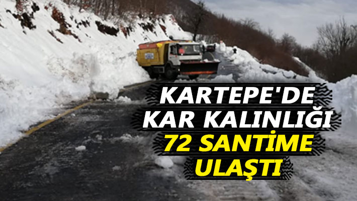 Kartepe'de kar kalınlığı 72 santime ulaştı