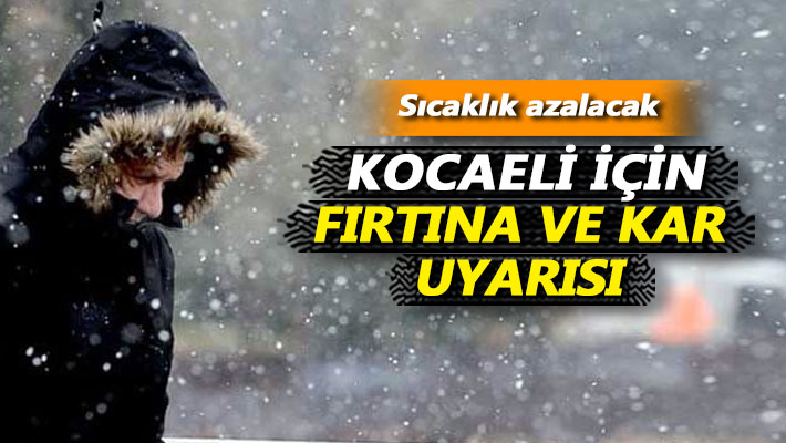 Kocaeli için fırtına ve kar uyarısı