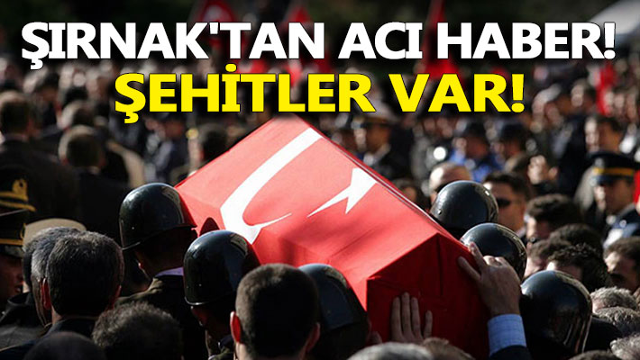 Şırnak'tan acı haber: Şehitler var!