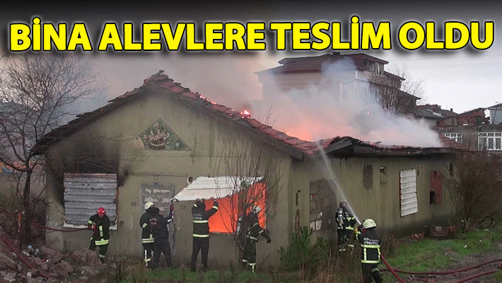 Bina alevlere teslim oldu
