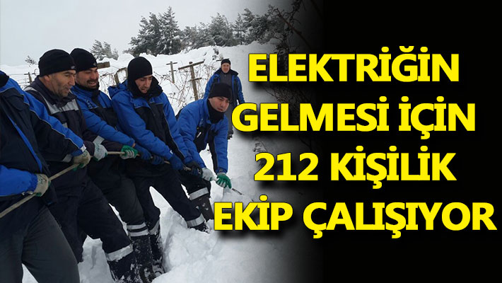 Kocaeli'de elektriğin gelmesi için 212 kişilik ekip çalışıyor