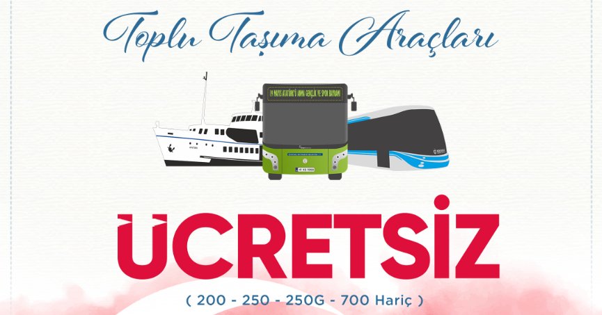 19 Mayıs Gençlik ve Spor Bayramı’nda ulaşım ücretsiz