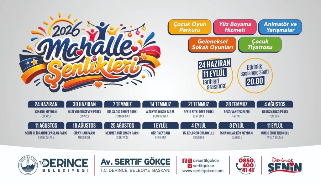 Mahalle Şenlikleri Derince’de Başlıyor