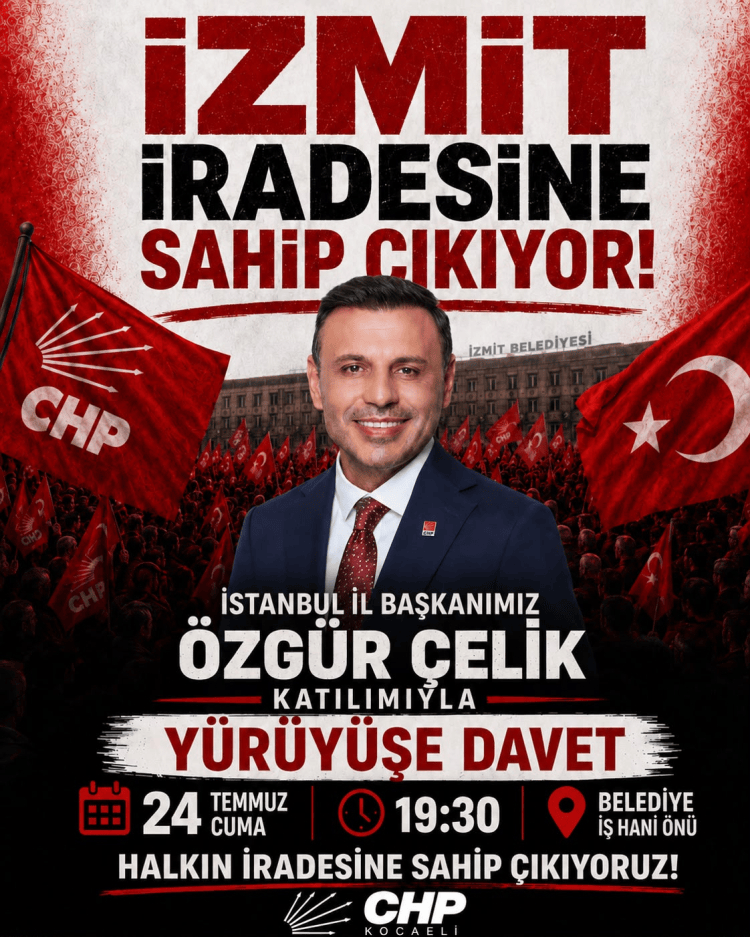 CHP İzmit’ten Tutuklama Kararına Karşı Ortak Yürüyüş Çağrısı
