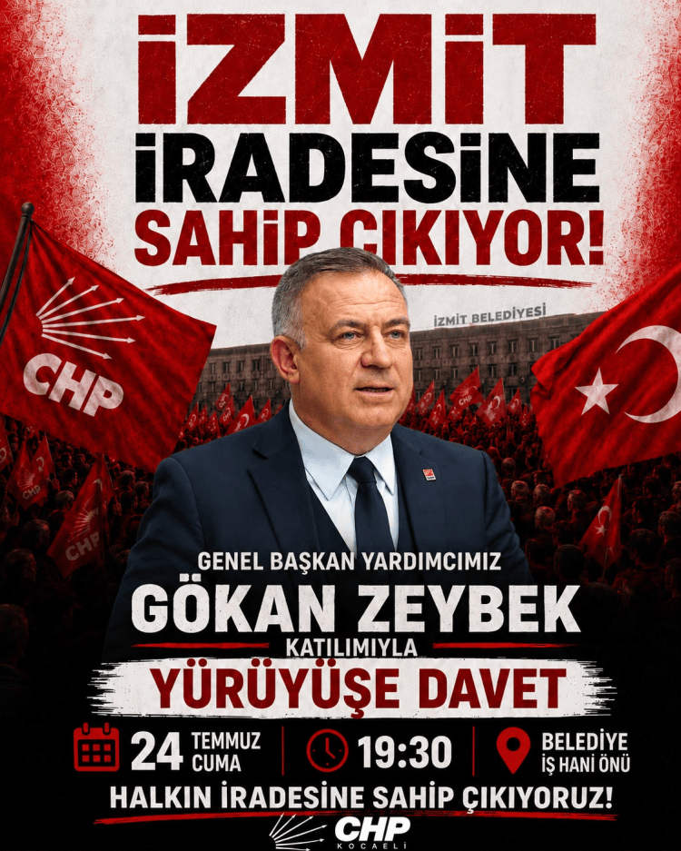 CHP İzmit’ten Tutuklama Kararına Karşı Ortak Yürüyüş Çağrısı