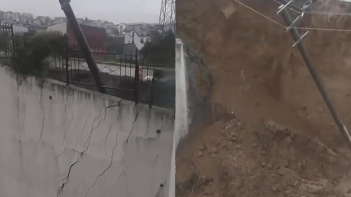 Dev istinat duvarı yerle bir oldu: O anlar kamerada
