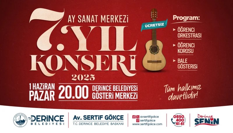 Derince’de 7. Yıl Konseriyle Sanata Ücretsiz Davet