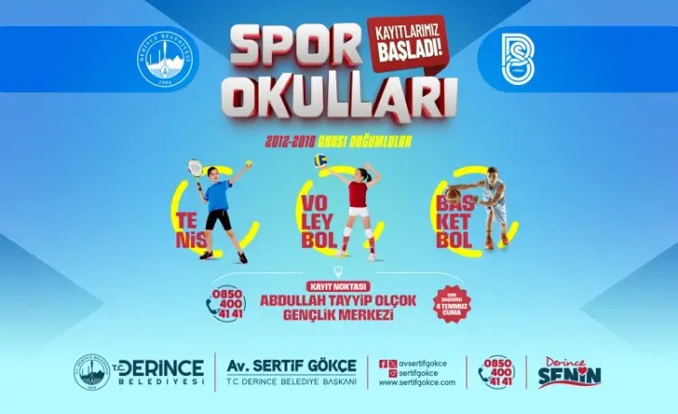 Derince’de Yaz Spor Okulları İçin Kayıtlar Başladı