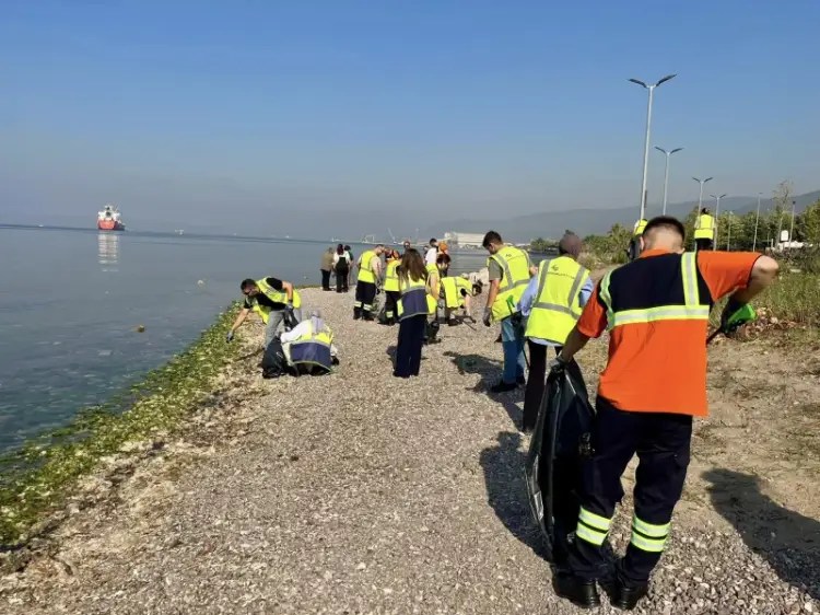 Körfez Yarımca Sahili’nde 30 Dakikada 70 Kilogram Atık Toplandı