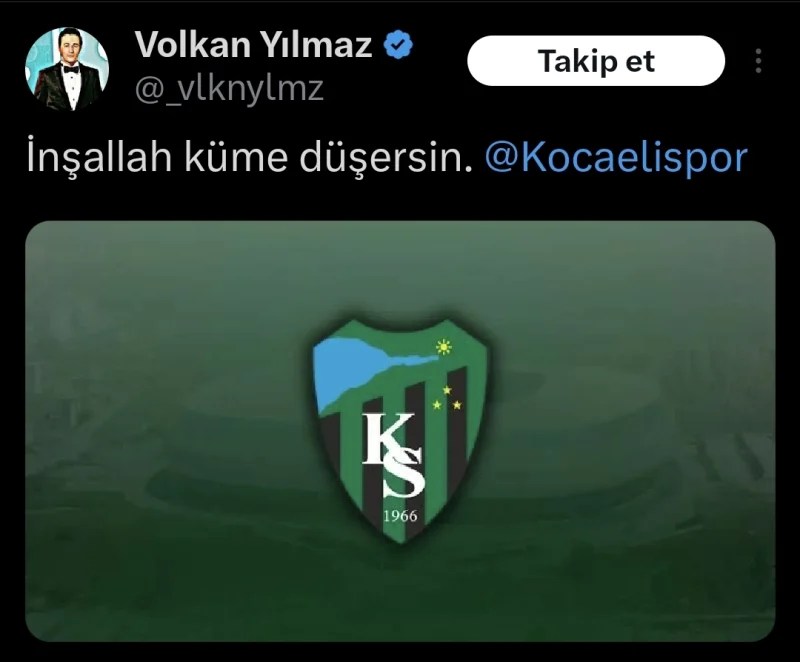 Kocaelispor Taraftarından Volkan Yılmaz’a Sert Tepki!