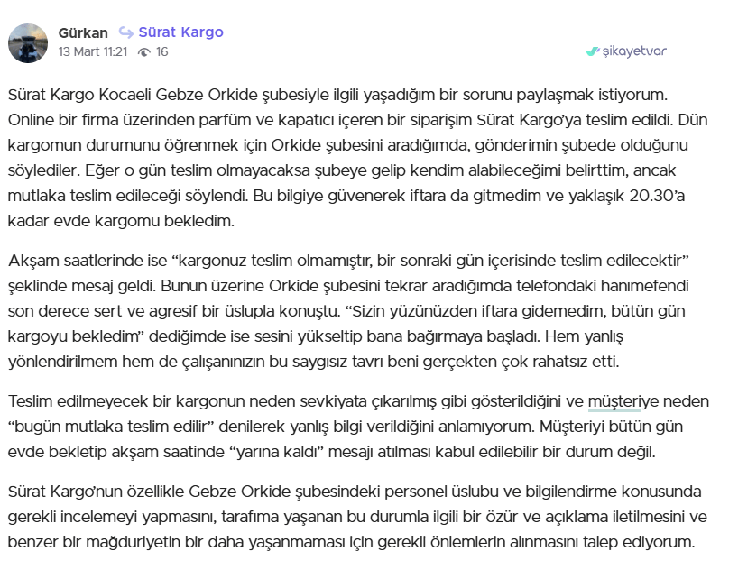 Gebze’de kargo isyanı