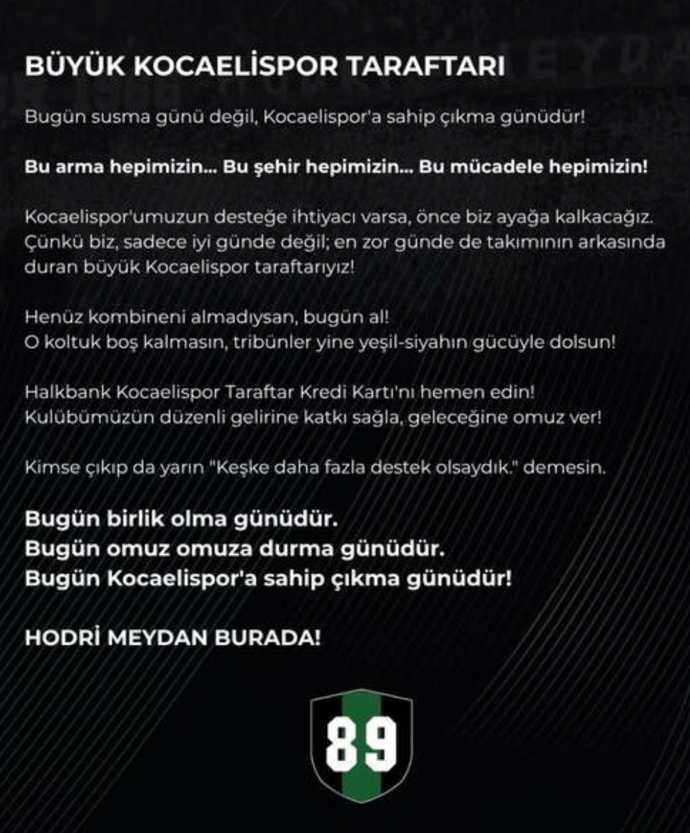 Hodri Meydan’dan taraftara çok önemli çağrı!