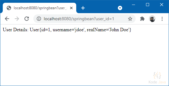 Spring Bean Servlet Example