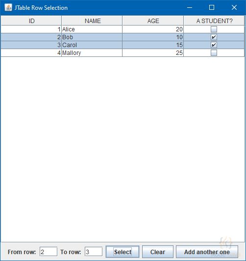 How Do I Programmatically Select Jtable S Rows Learn Java By Examples - Ocean Illustration Collection - HD Quality