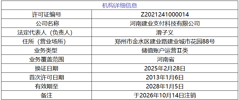 央行取消建业支付与蓝天支付的支付牌照