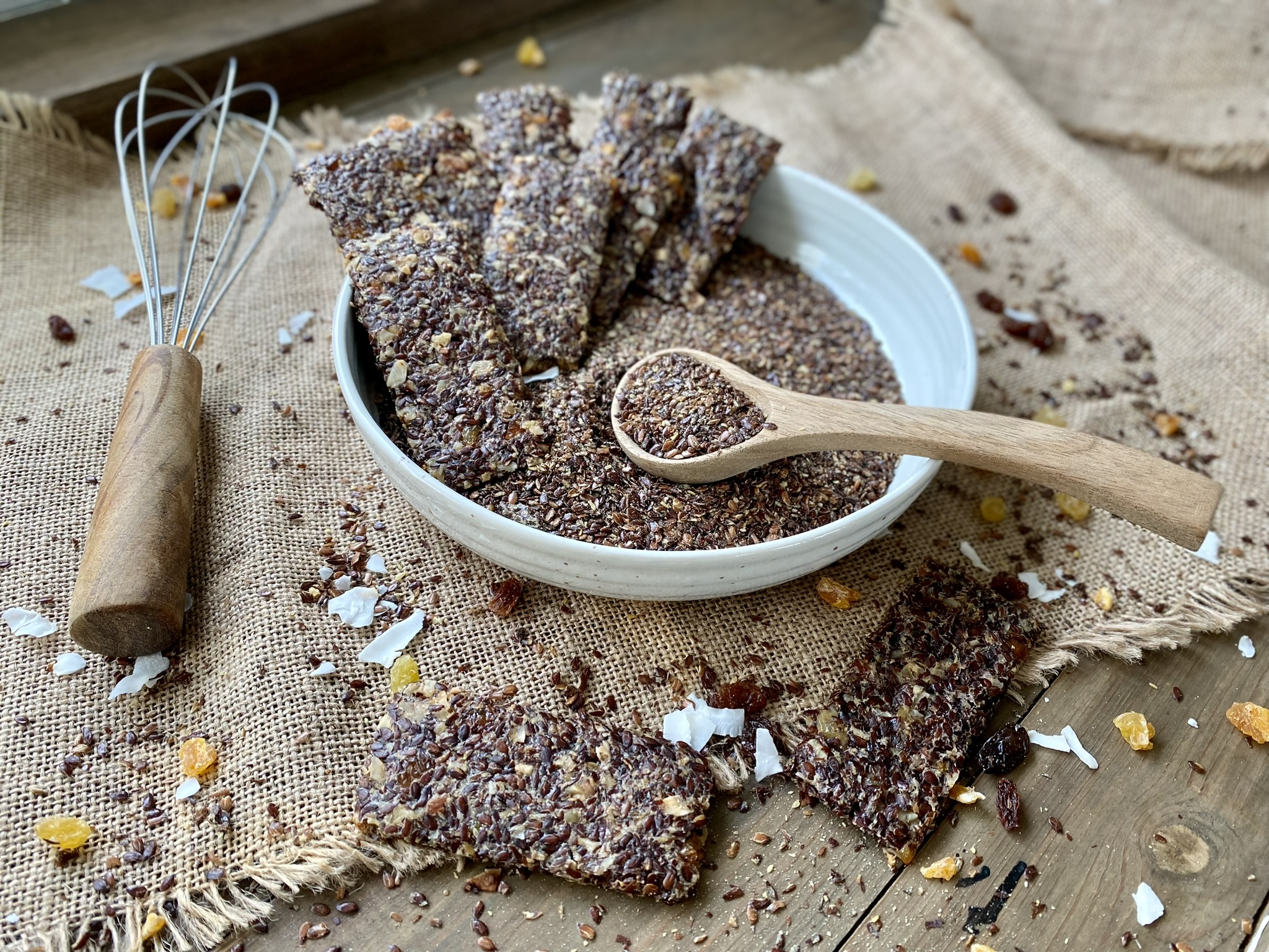 Gezonde lijnzaadcrackers