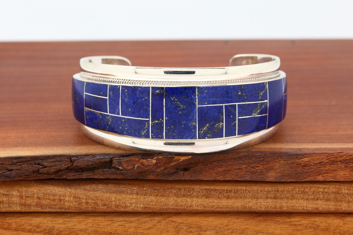 Zuni Lapis Inlay Bracelet Inlay Jewelry, Native American Bracelets