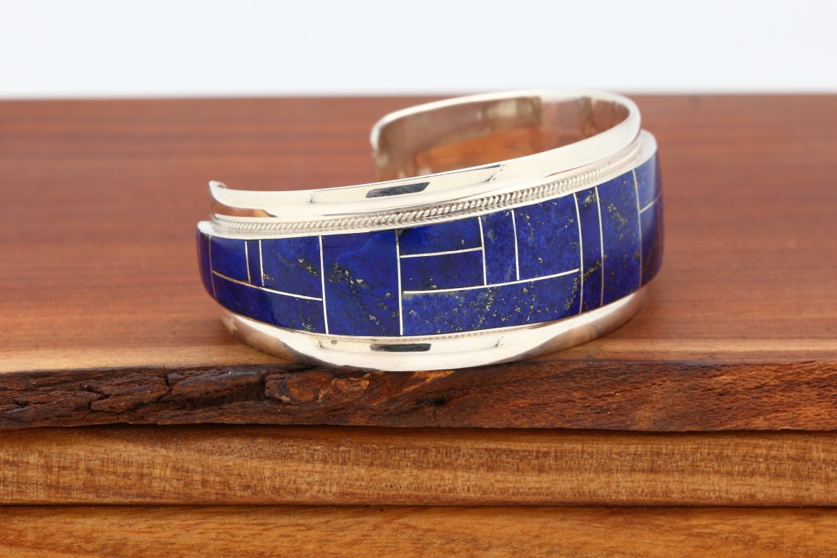 Zuni Lapis Inlay Bracelet Inlay Jewelry, Native American Bracelets