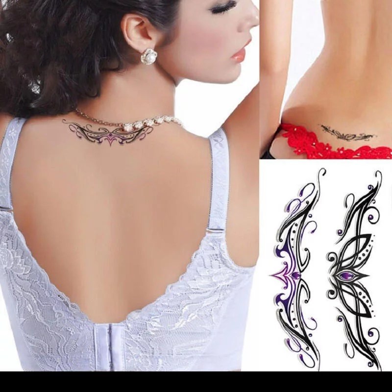 Tattoo Tribal Bas Dos Violet Noir Kolawi