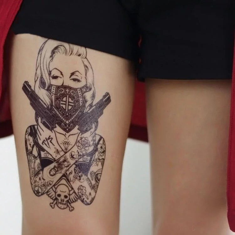 Tatouage Temporaire Femme Revolver Old School Kolawi
