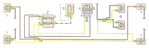 Ока схема включения. ВАЗ 1111 лампа заднего хода. Схема включения габаритных огней ВАЗ 1111. Ока схема электропроводки освещения. Схема стоп сигналов Ока 11113.