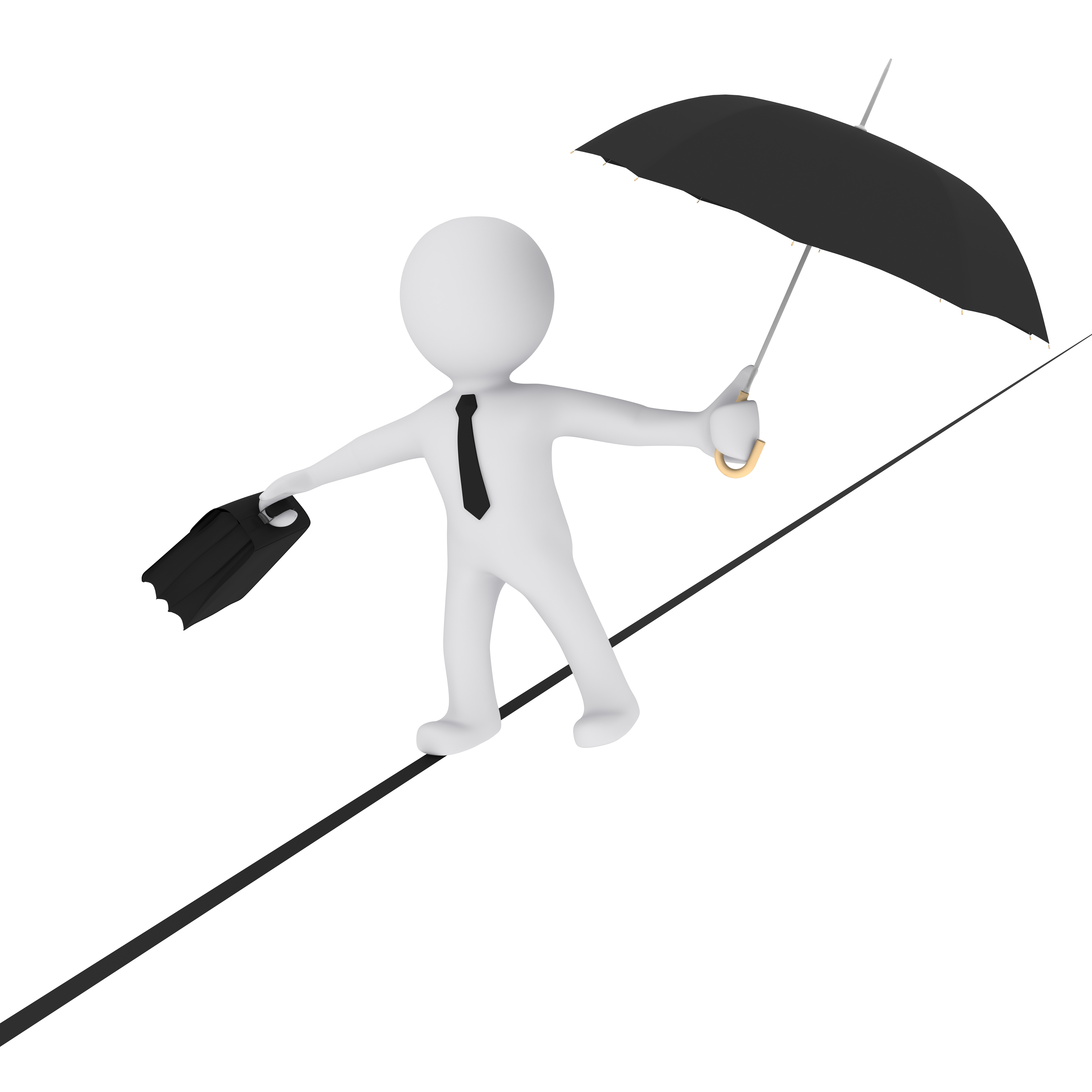 3D man balancing on the rope