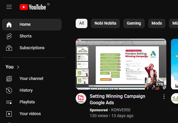 Setting Google Ads Youtube