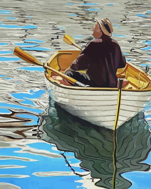 Man In Rowing Boat Painting By Numberss.png