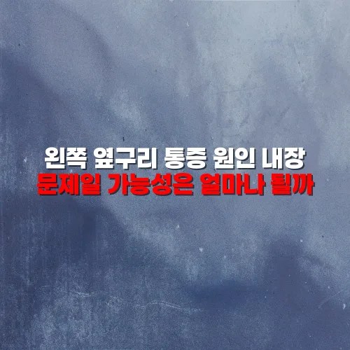 왼쪽 옆구리 통증 원인 내장 문제일 가능성은 얼마나 될까