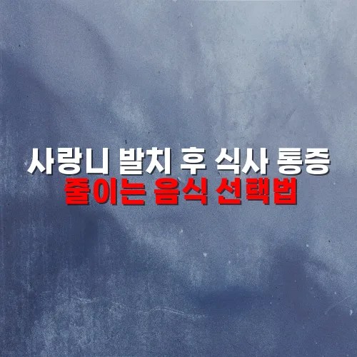 사랑니 발치 후 식사 통증 줄이는 음식 선택법