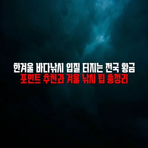 한겨울 바다낚시 입질 터지는 전국 황금 포인트 추천과 겨울 낚시 팁 총정리