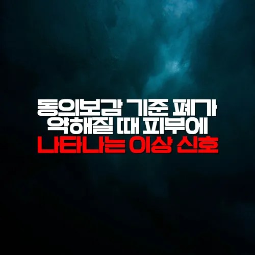 동의보감 기준 폐가 약해질 때 피부에 나타나는 이상 신호