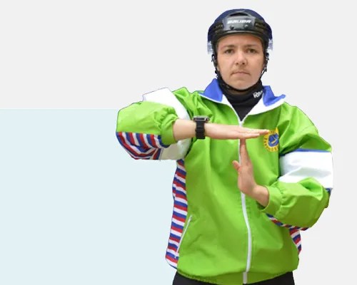 Bandy-domartecken "time out"