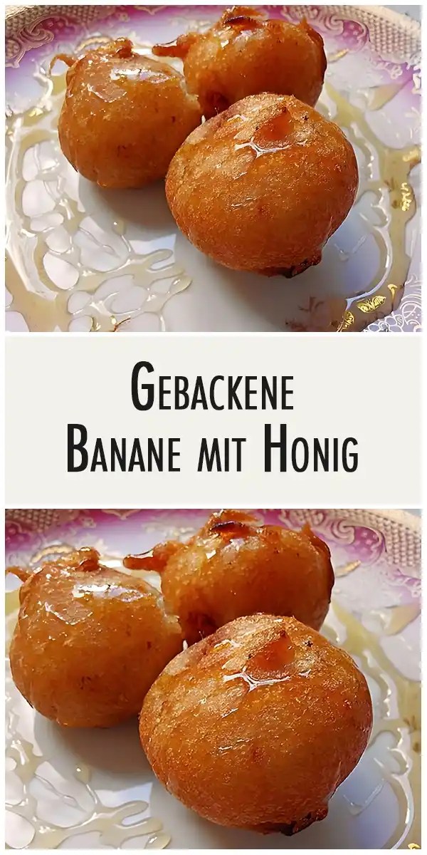 Gebackene Banane mit Honig