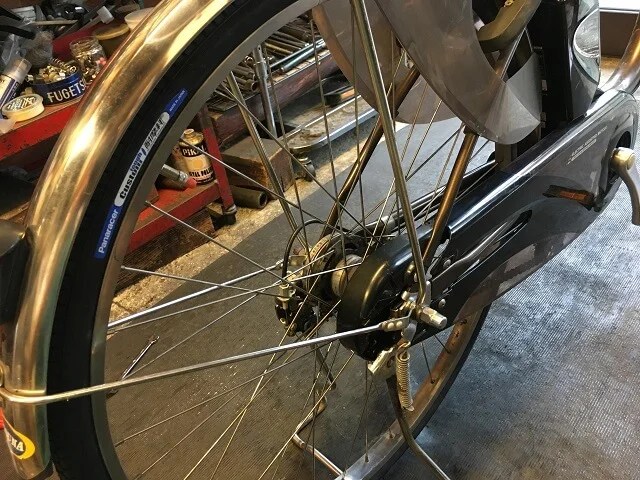 電動アシスト自転車の内装3段強化ハブ仕様「後輪タイヤ交換方法」後編