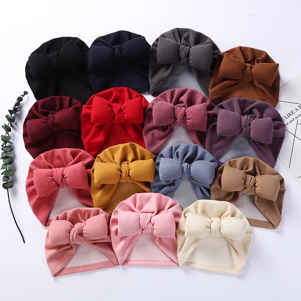 Cashmere Baby Bonnet Bow Beanie Headwraps