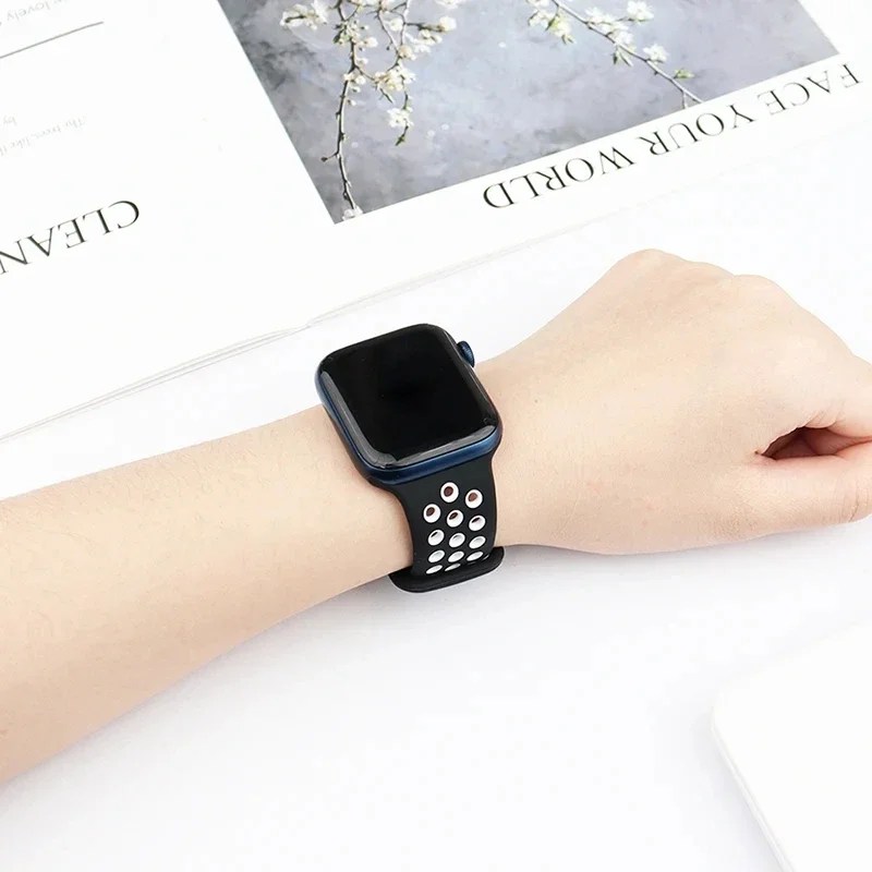 Sport Strap for Apple Watch - Silicone Band for Series 9/8/SE/7/3 5