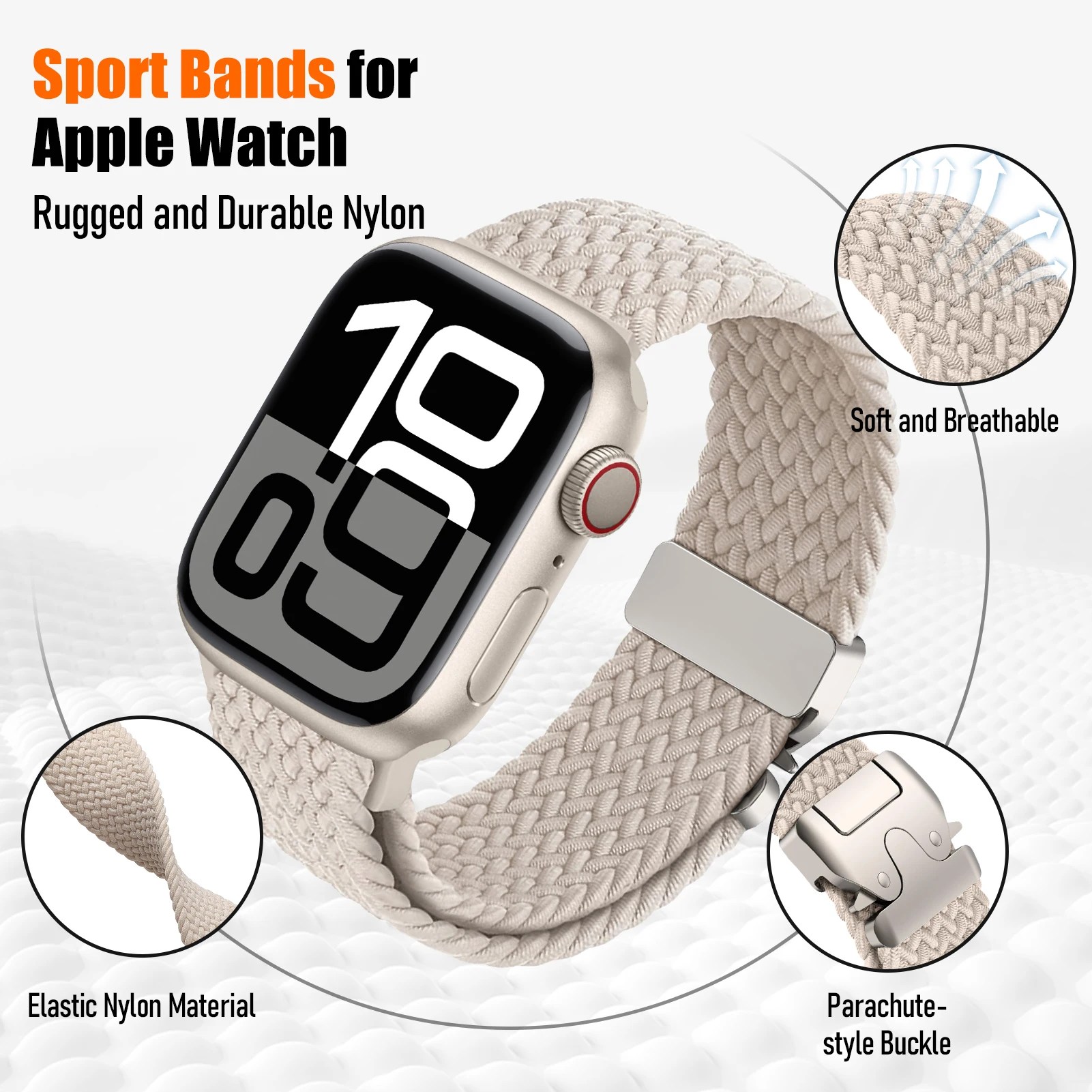 Braided Solo Loop Band for Apple Watch – Stretch Strap (38–49mm) Series 6–10, SE, Ultra 2 1