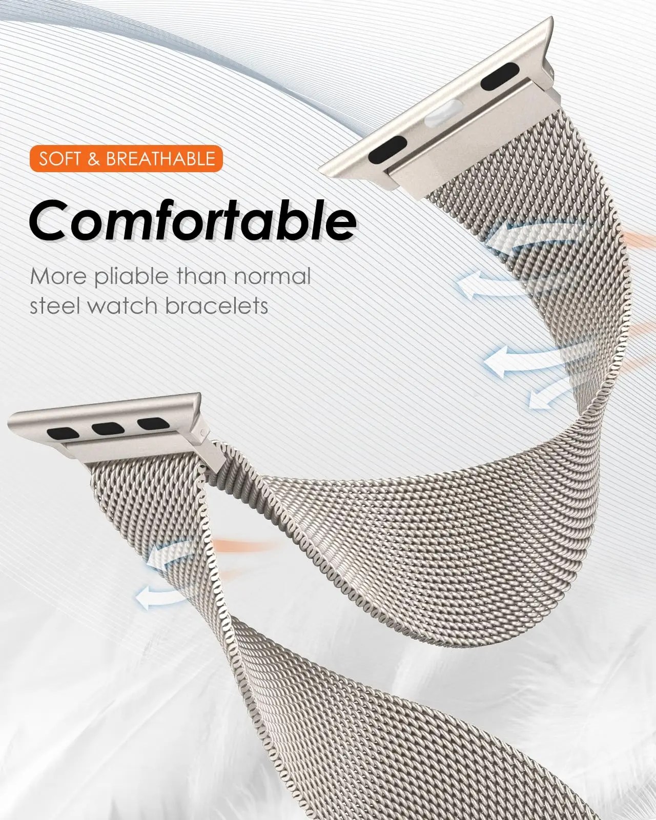 Milanese Loop Band for Apple Watch – Stainless Steel Strap (38–49mm) Series 3–10, SE, Ultra 2 2