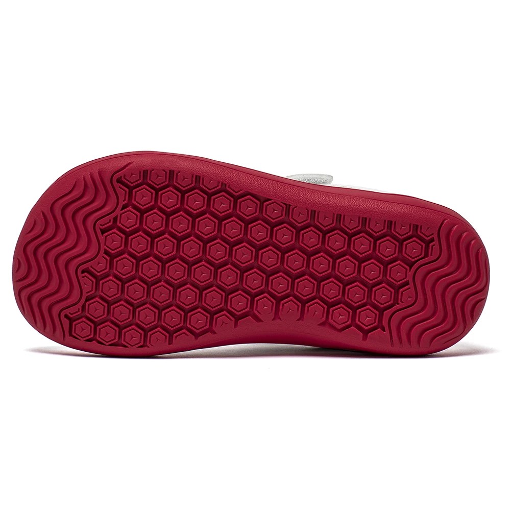 HOBIBEAR Kids Wide Toe Shoes Big Kid Barefoot Hook Loop Minimalist Sneakers Artificial Leather Mesh Shoes 6