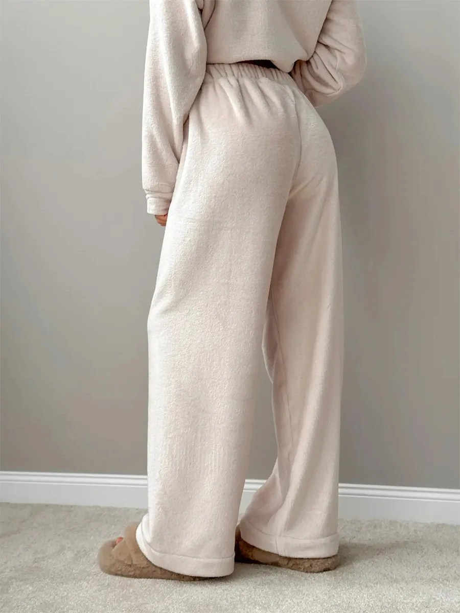 Bornlads O-Neck Long Sleeved Long Pants Pajama Set 2025 Autumn Winter New Flannel Pajama Set Women's Casual Home Furnishings 5