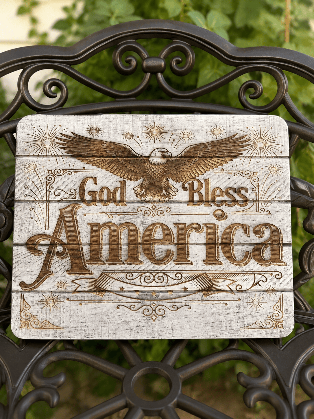 God Bless America Engraved Wooden Cutting Board