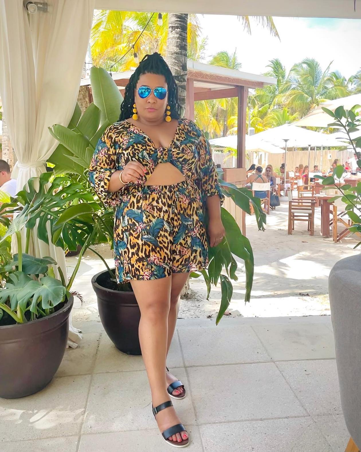 Mixed Animal Print Romper