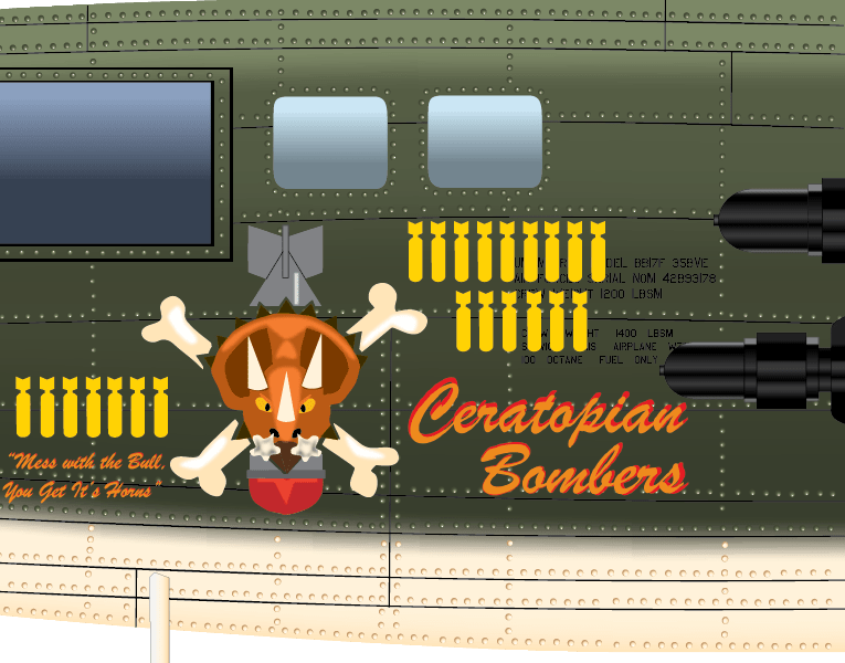 nose art ceratopsian bombers