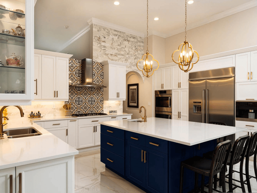 Mediterranean-style kitchen remodel by Krab Construction, general contractor in Orange County, CA